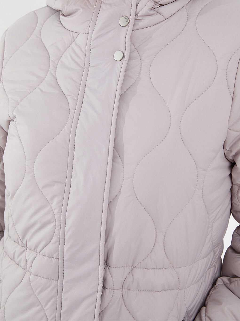 Hooded Quilted Women's Puffer Coat -W22827Z8-SGY