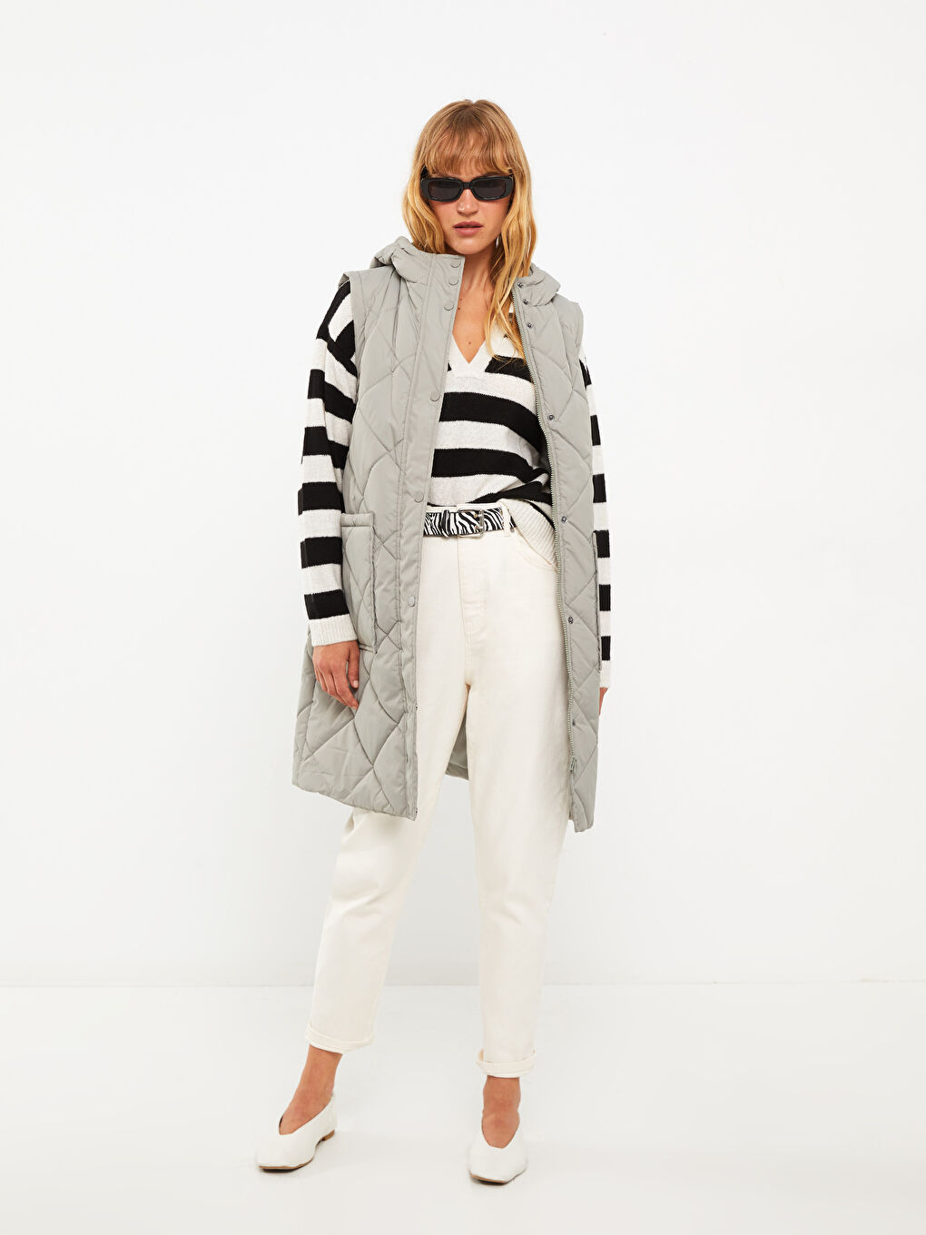 Hooded Quilted Women's Puffer Coat-1