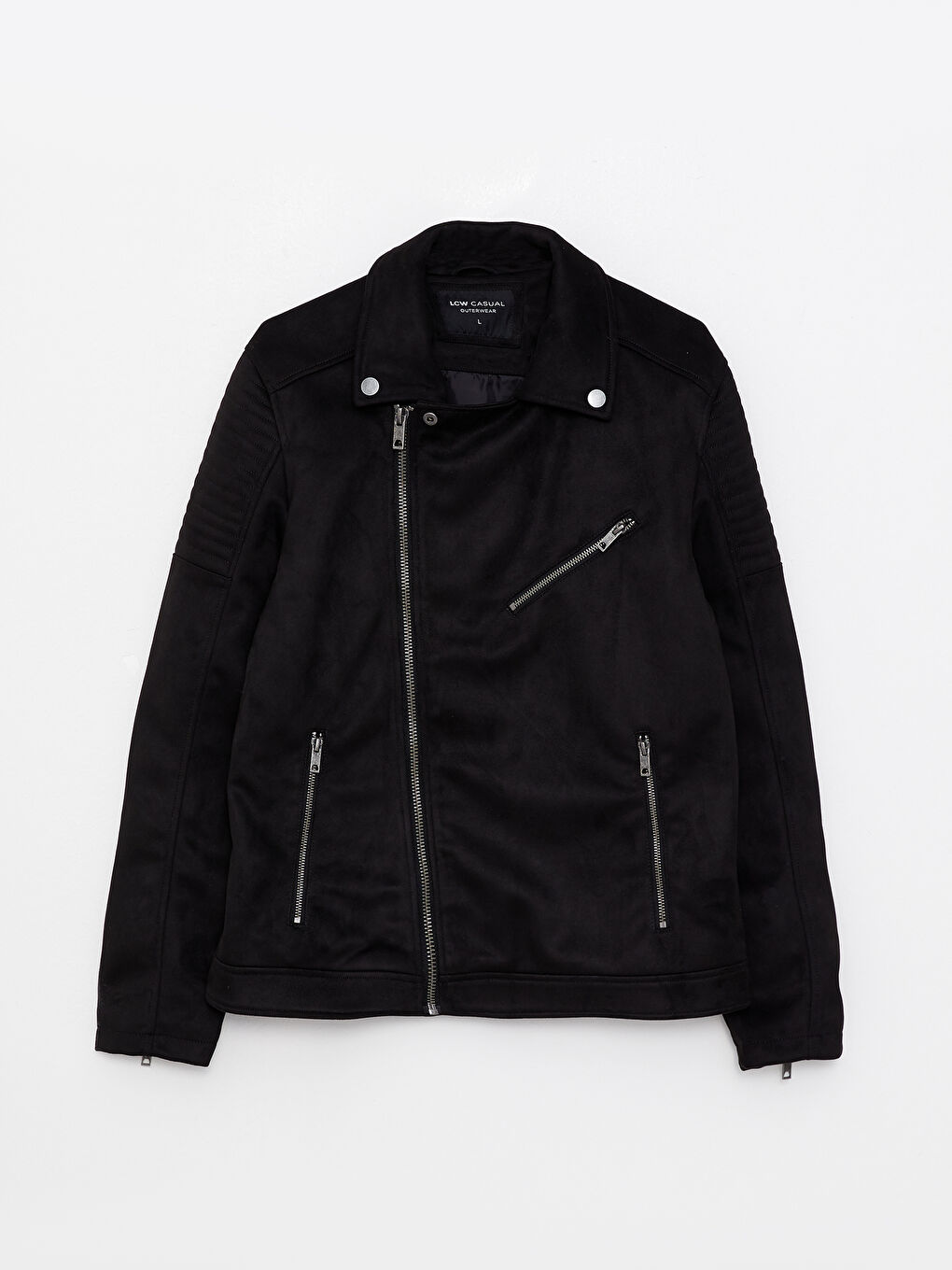 Slim Fit Collared Neck Men's Suede Coat-6