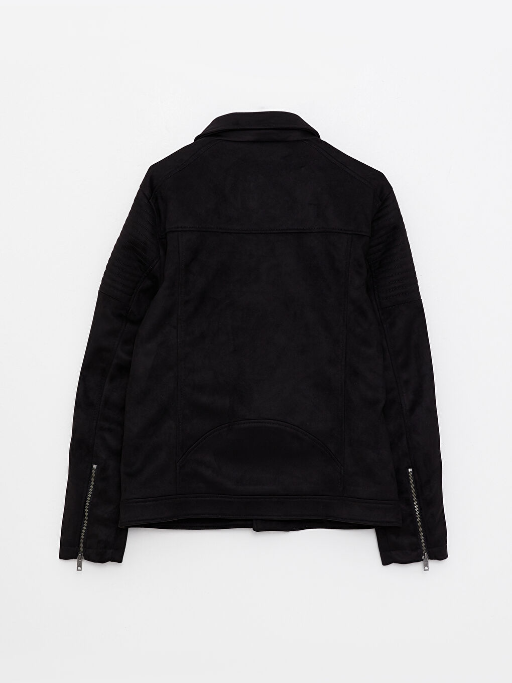 Slim Fit Collared Neck Men's Suede Coat-7