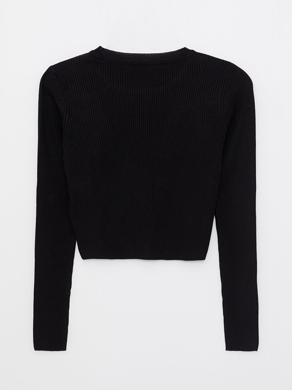 Пуловер с кръгло деколте, изчистен, дълъг ръкав, плетиво за жени-5