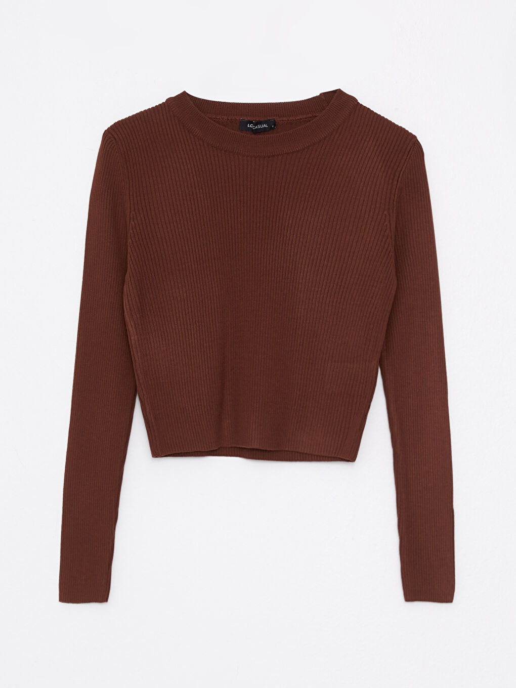 LCW Vision Rundhalsausschnitt Schlicht Langarm Damen Strickpullover -W22852Z8-HFD