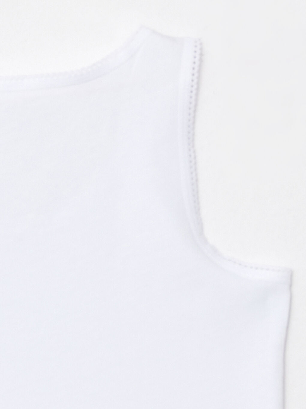 Beyaz Bisiklet Yaka Basic Pamuklu Kız Çocuk Atlet 2'li-5