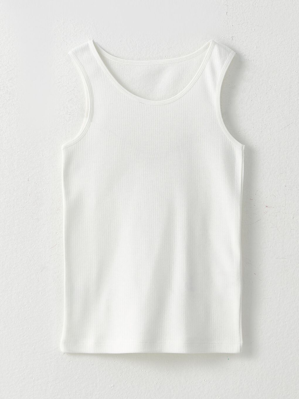 Beyaz Bisiklet Yaka Basic Kız Çocuk Termal Atlet