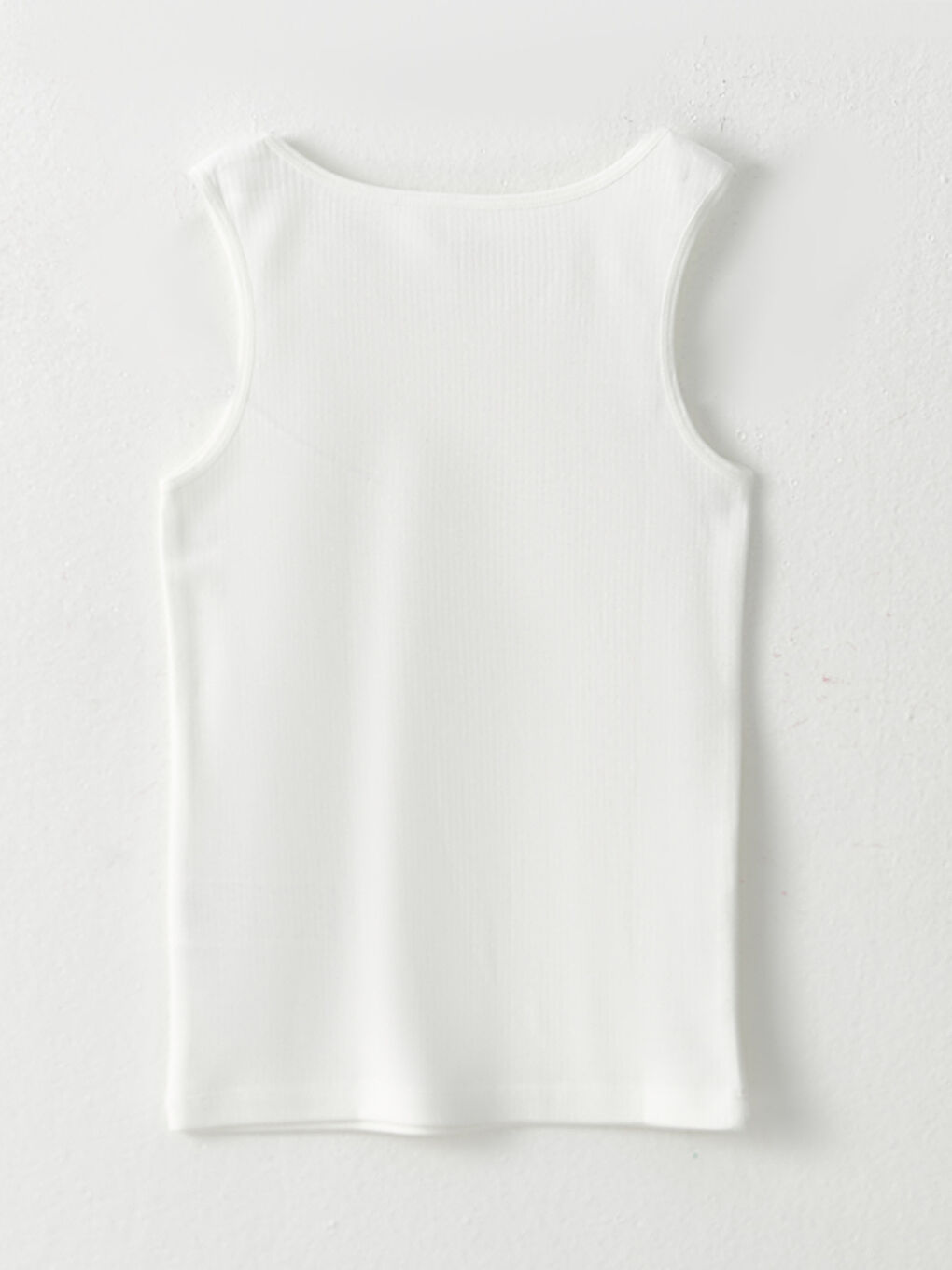 Beyaz Bisiklet Yaka Basic Kız Çocuk Termal Atlet-1