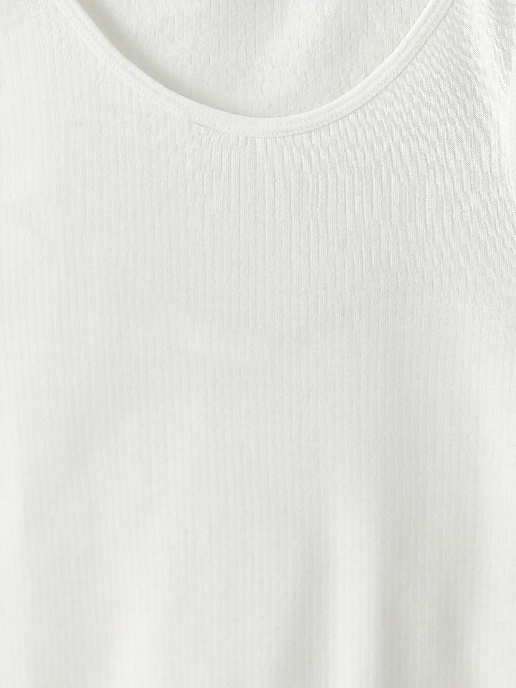 Beyaz Bisiklet Yaka Basic Kız Çocuk Termal Atlet-2