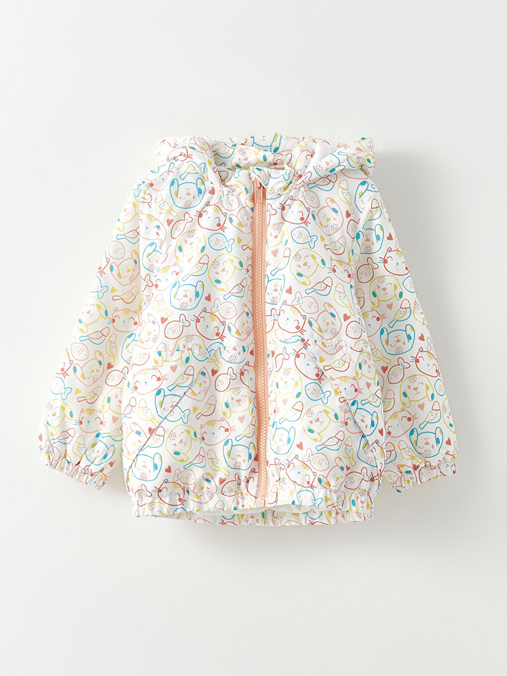 Hooded Long Sleeve Printed Baby Girl Softshell Jacket -W22871Z1-LRA
