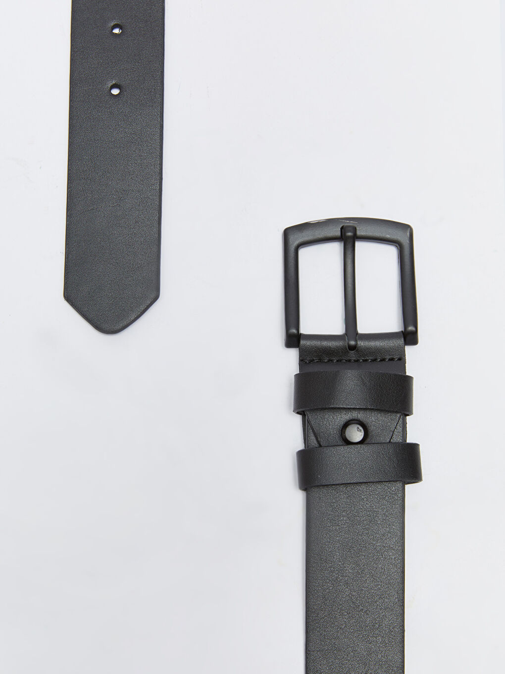 Siyah Deri Görünümlü Erkek Kemer-2