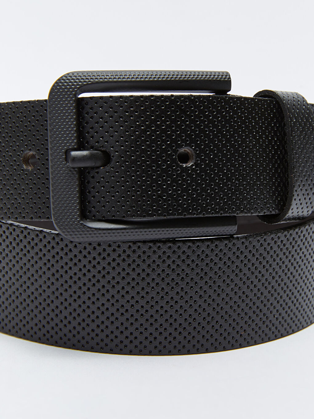 Siyah Hakiki Deri Erkek Chino Kemeri-3