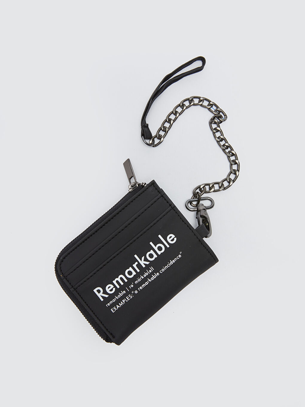 Siyah Deri Görünümlü Yazı Baskılı Erkek Cüzdan-1