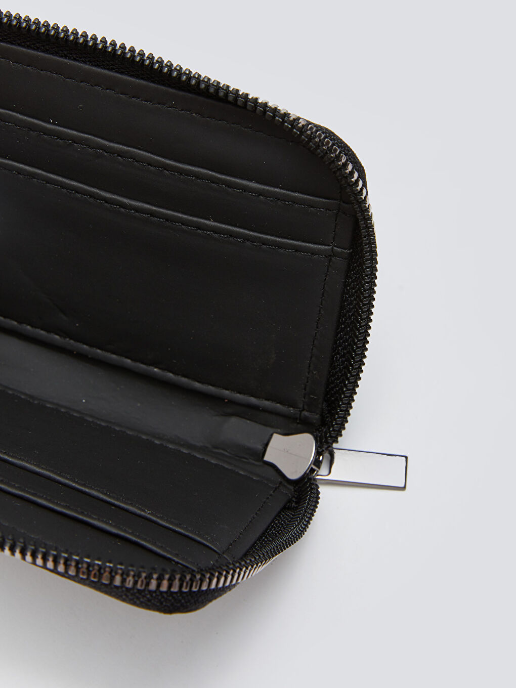 Siyah Deri Görünümlü Yazı Baskılı Erkek Cüzdan-3