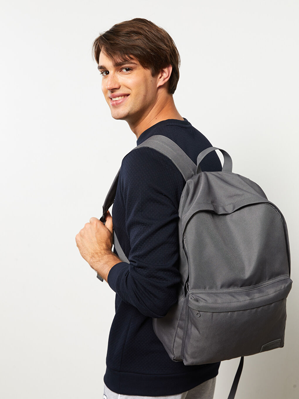 Etiket Baskılı Erkek Sırt Çantası-2