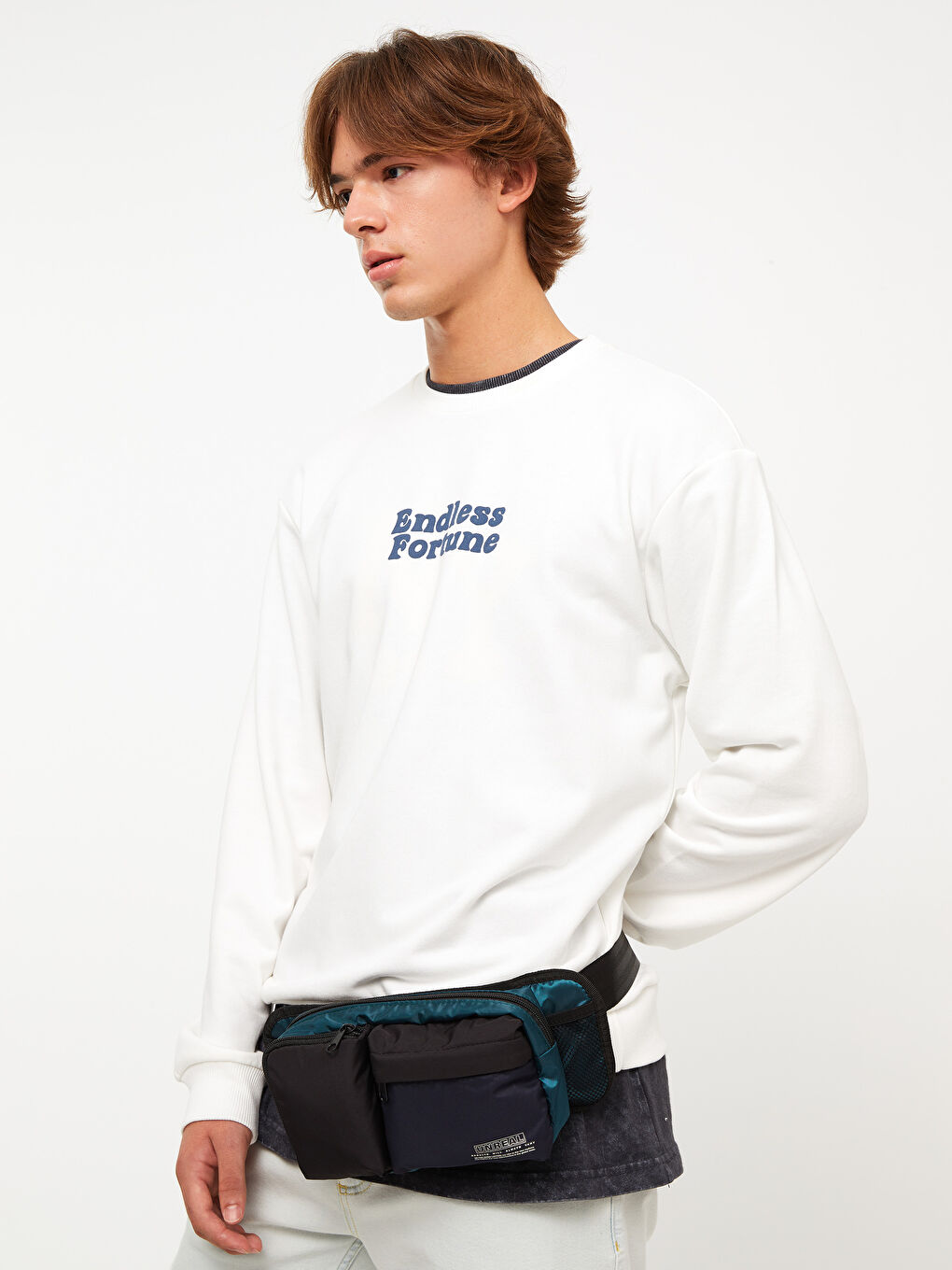 Yeşil Renk Bloklu Erkek Bel Çantası-1