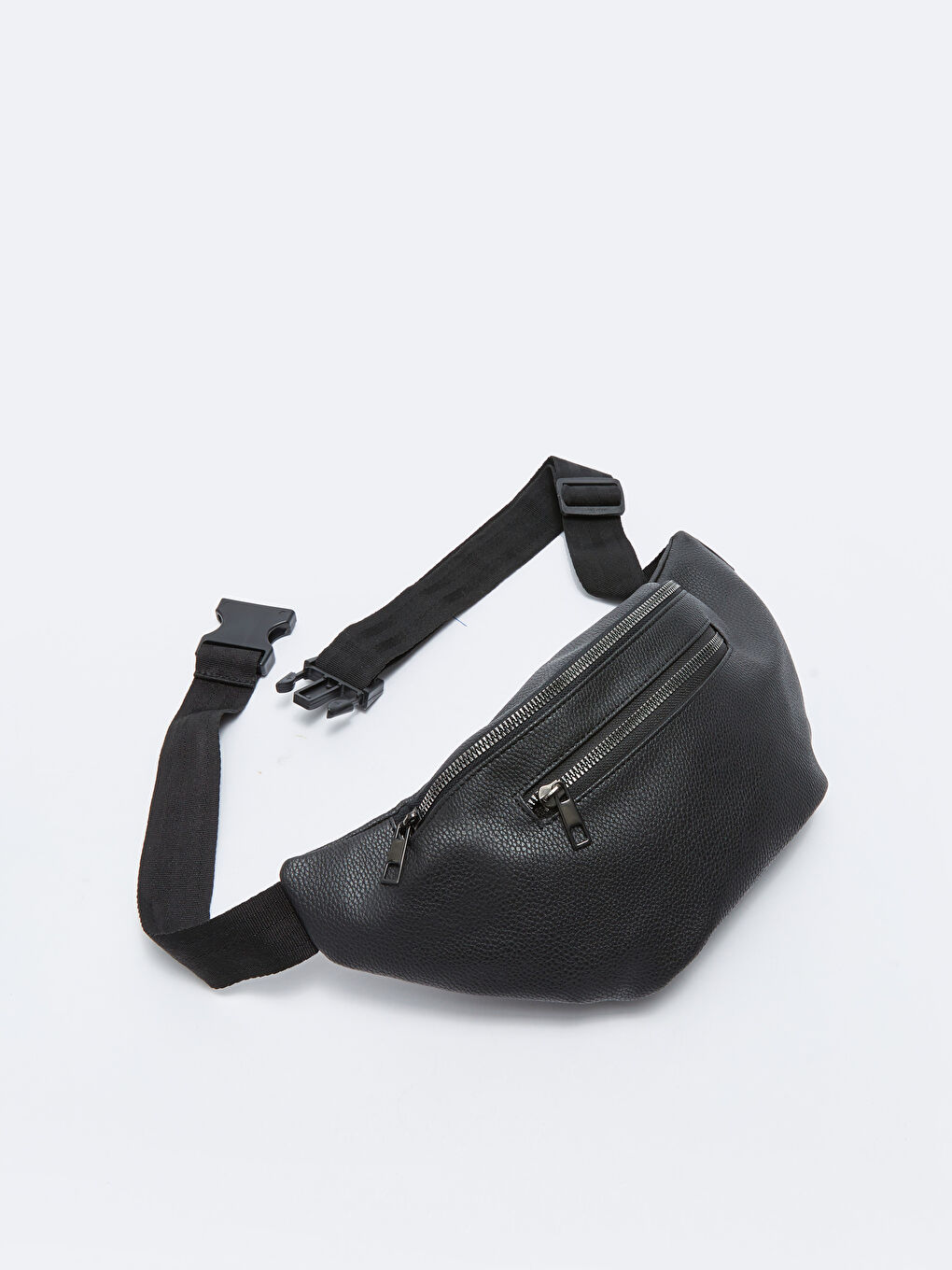 Siyah Deri Görünümlü Erkek Bel Çantası-1