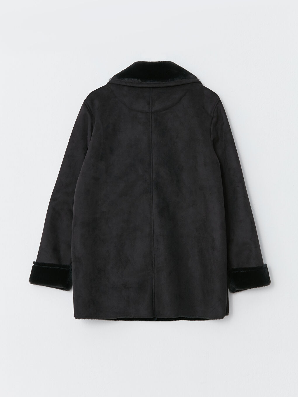 Jacket Neck Women's Faux Leather Coat-6