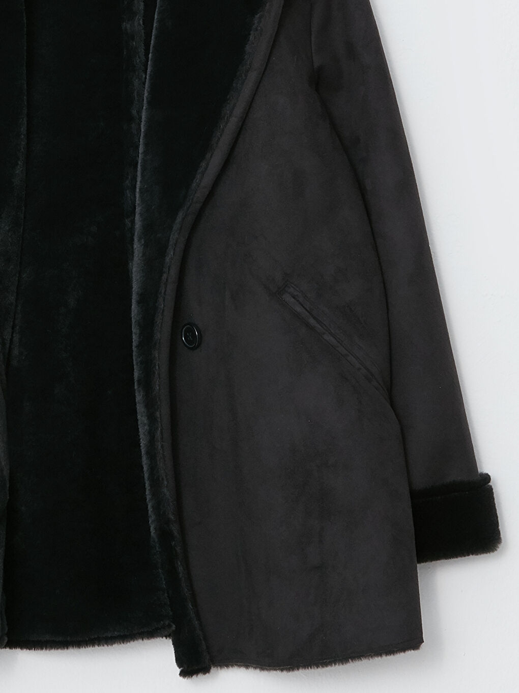 Jacket Neck Women's Faux Leather Coat-7