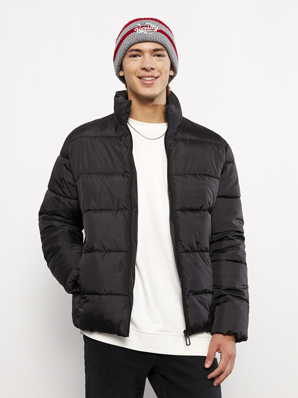 Standard Fit Funnel Neck Men's Puffer Coat-1
