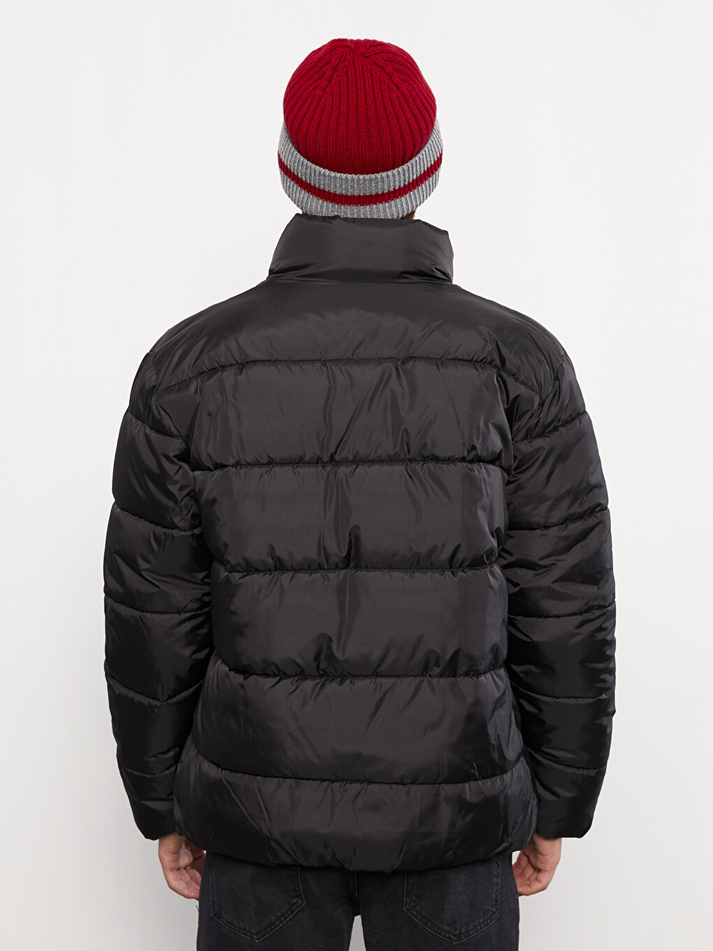 Standard Fit Funnel Neck Men's Puffer Coat-5