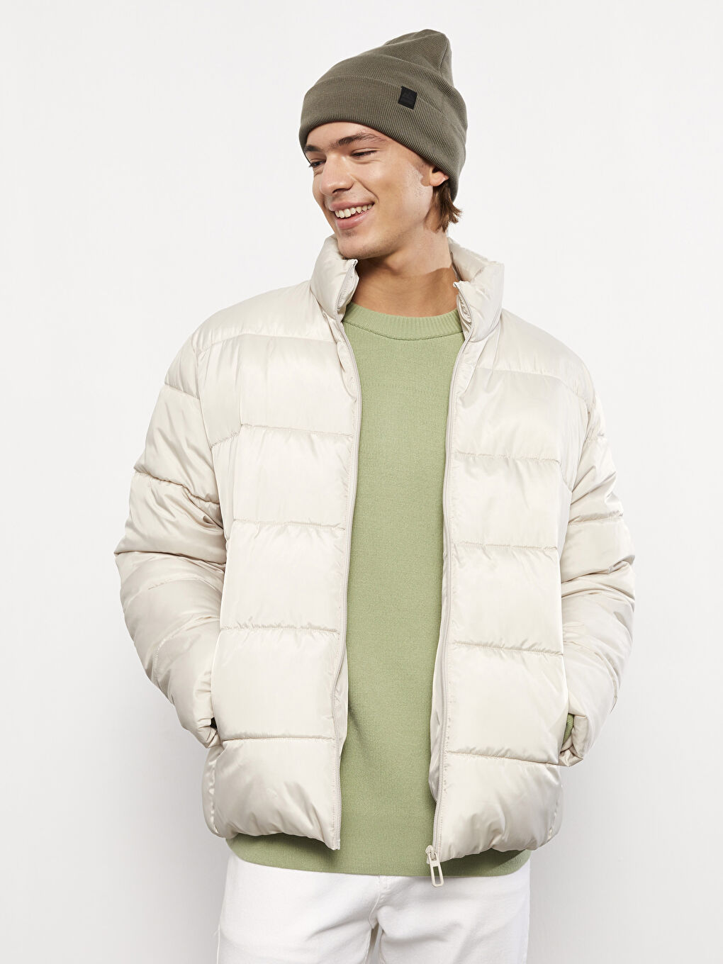 Standard Fit Funnel Neck Men's Puffer Coat-1