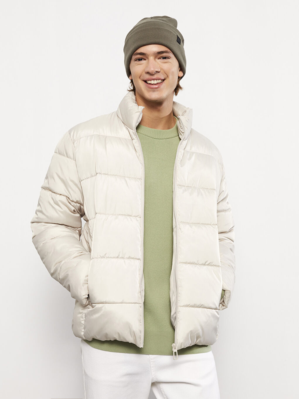 Standard Fit Funnel Neck Men's Puffer Coat-2