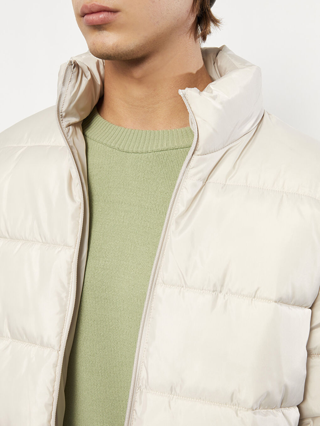 Standard Fit Funnel Neck Men's Puffer Coat-3