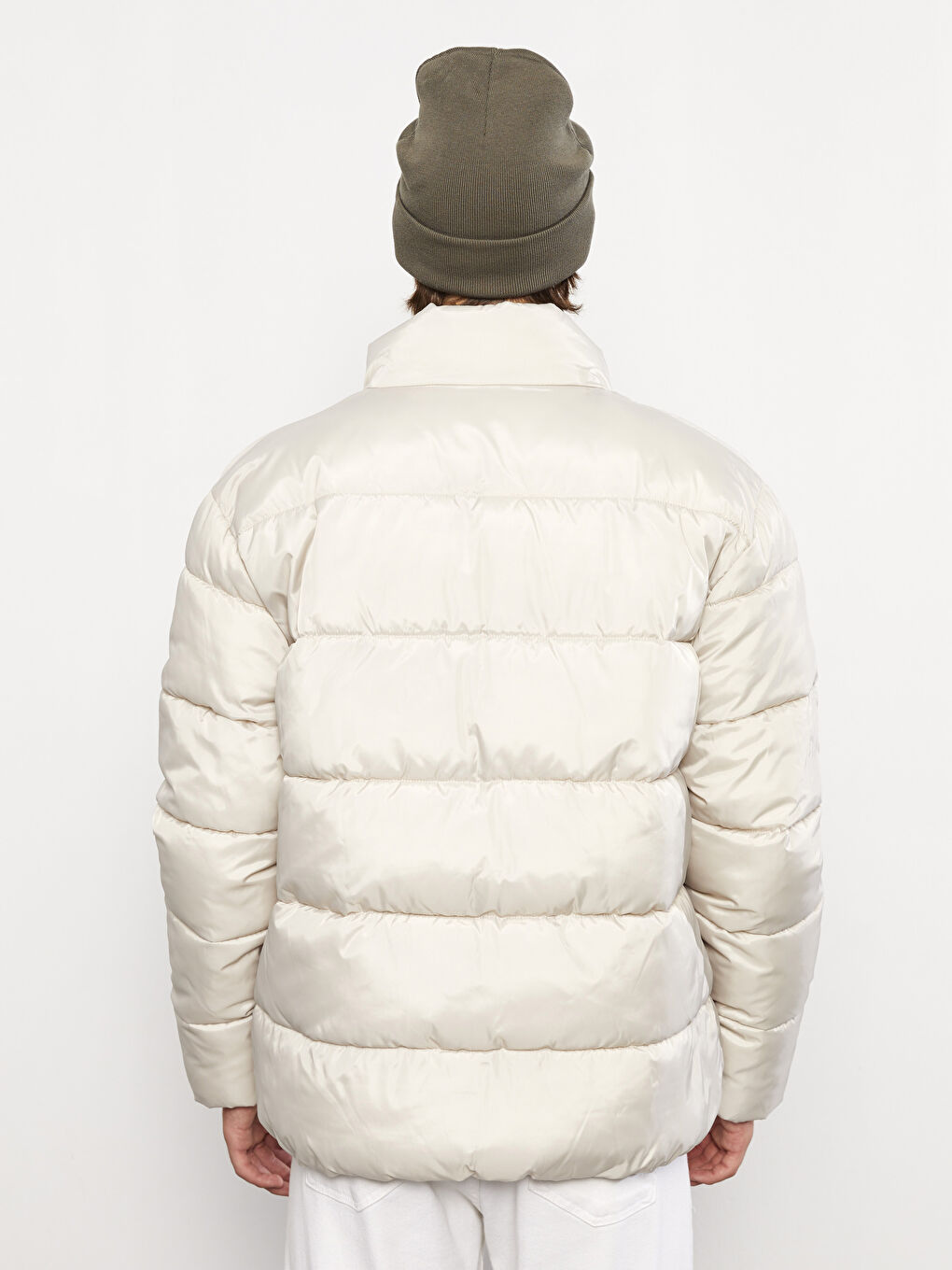 Standard Fit Funnel Neck Men's Puffer Coat-5