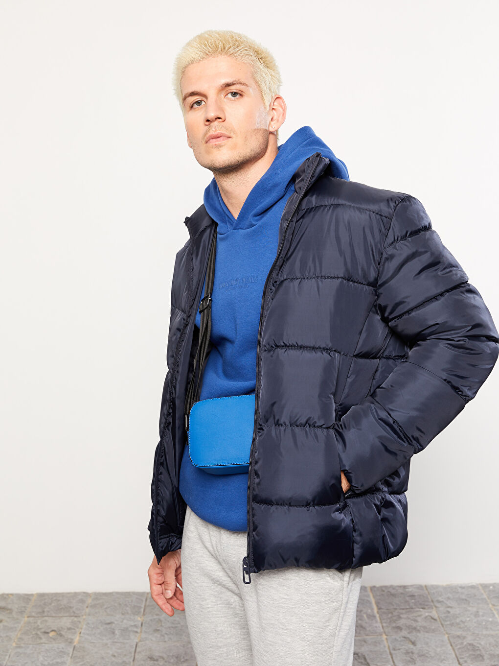 Standard Fit Funnel Neck Men's Puffer Coat