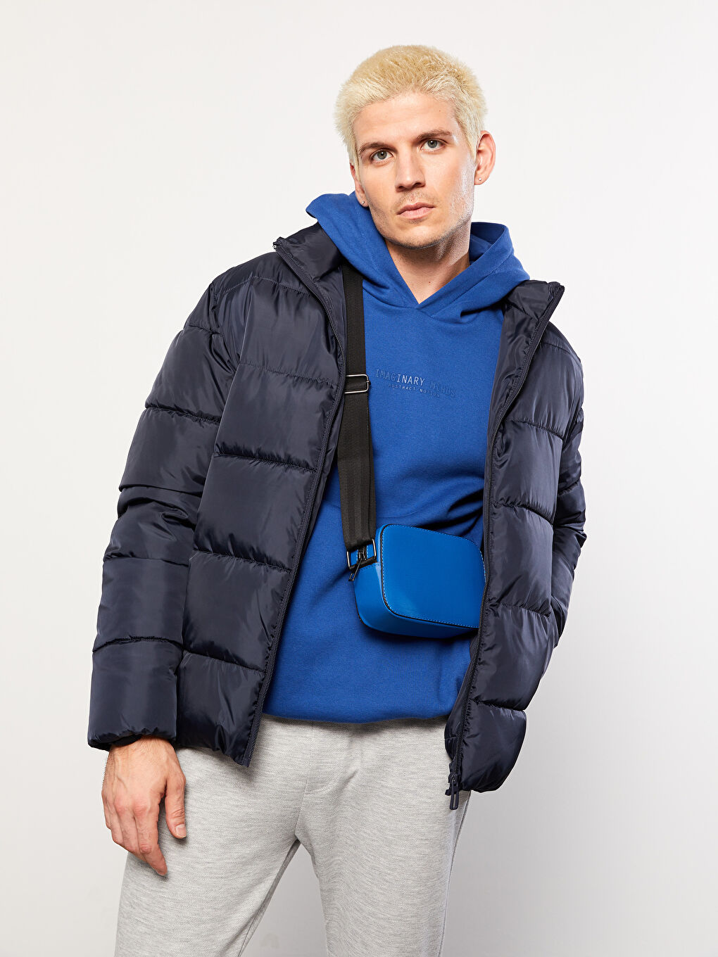 Standard Fit Funnel Neck Men's Puffer Coat-1