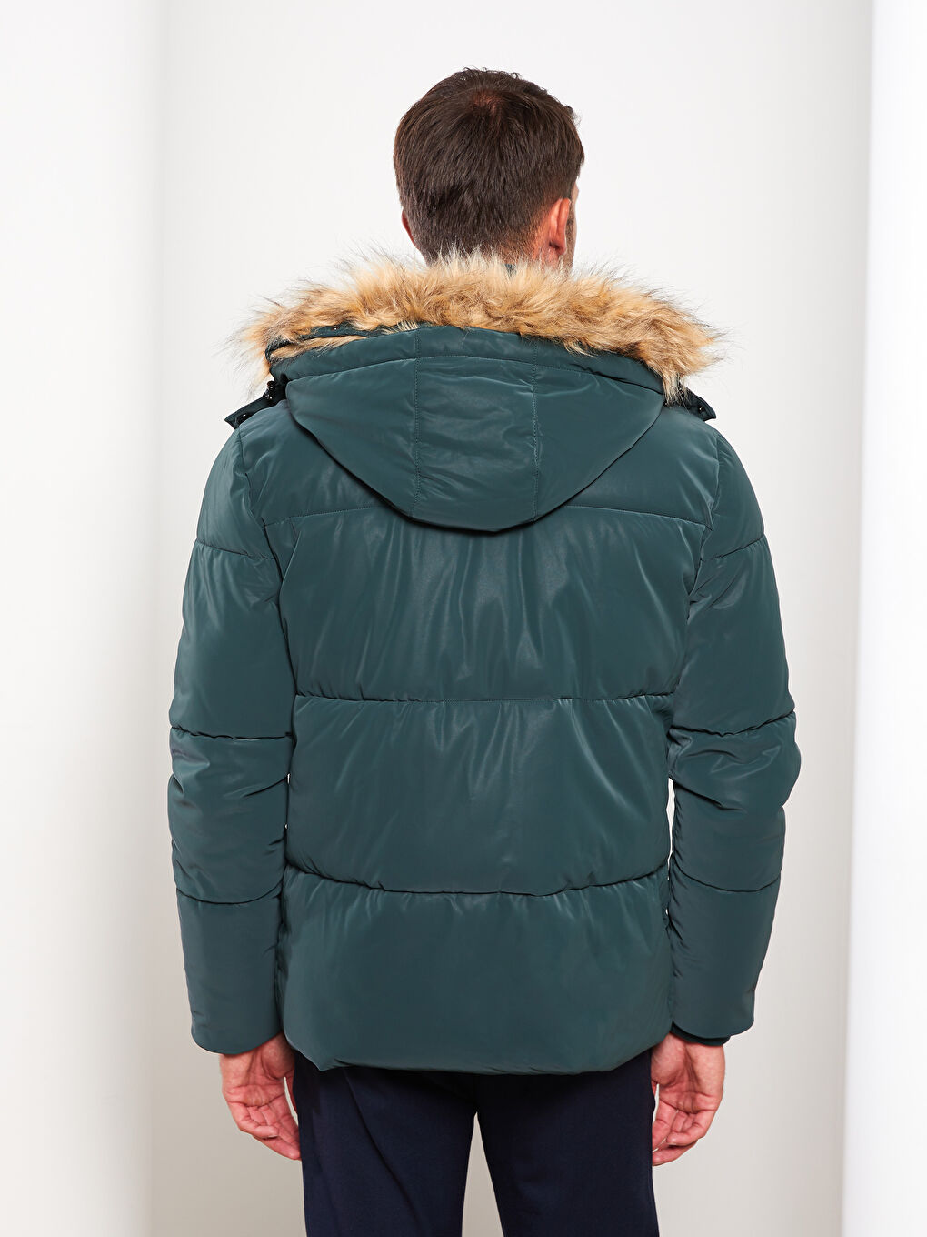 Palton Matlasată Pentru Bărbați Cu Glugă Croială Standard-4