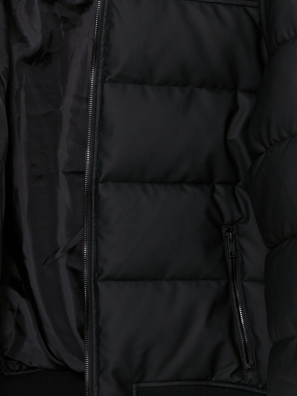 Siyah Standart Kalıp Gömlek Yaka Erkek Şişme Mont-7