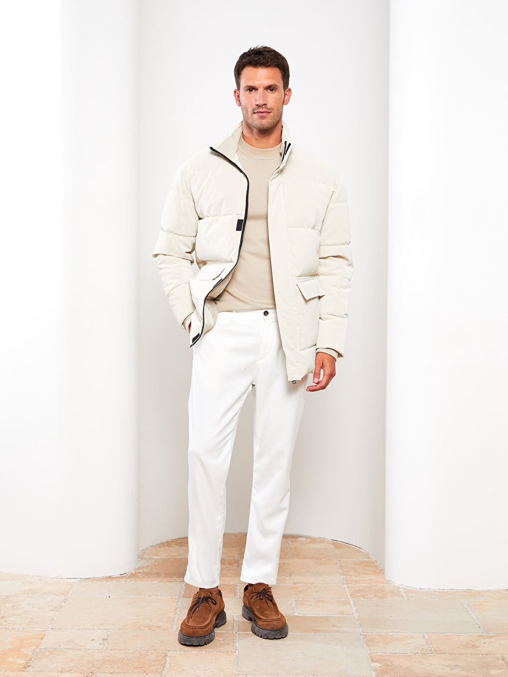 Standard Fit Funnel Neck Men's Puffer Coat