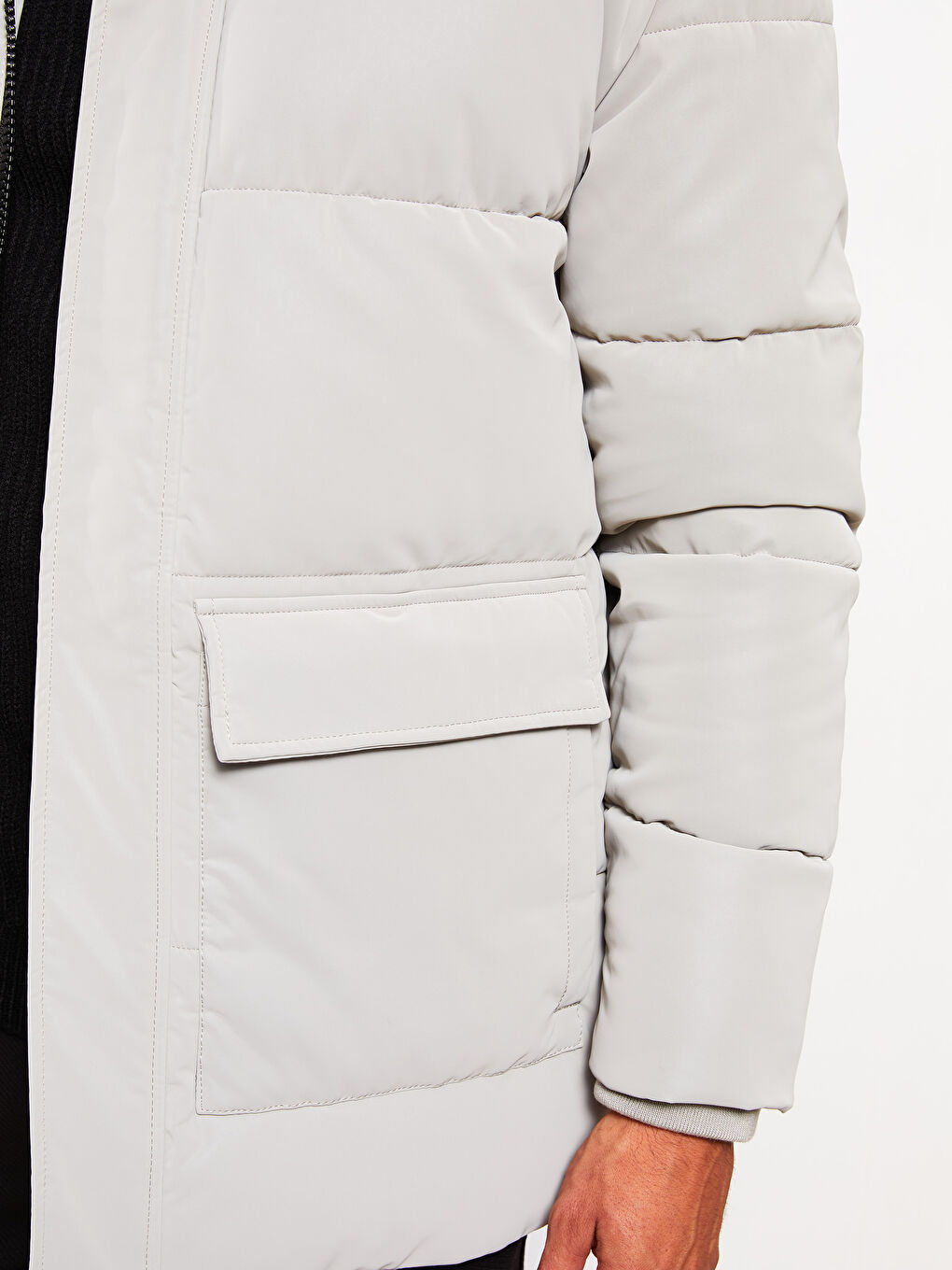 Geacă Matlasată Standard Fit cu Guler Tip Pâlnie pentru Bărbați-2