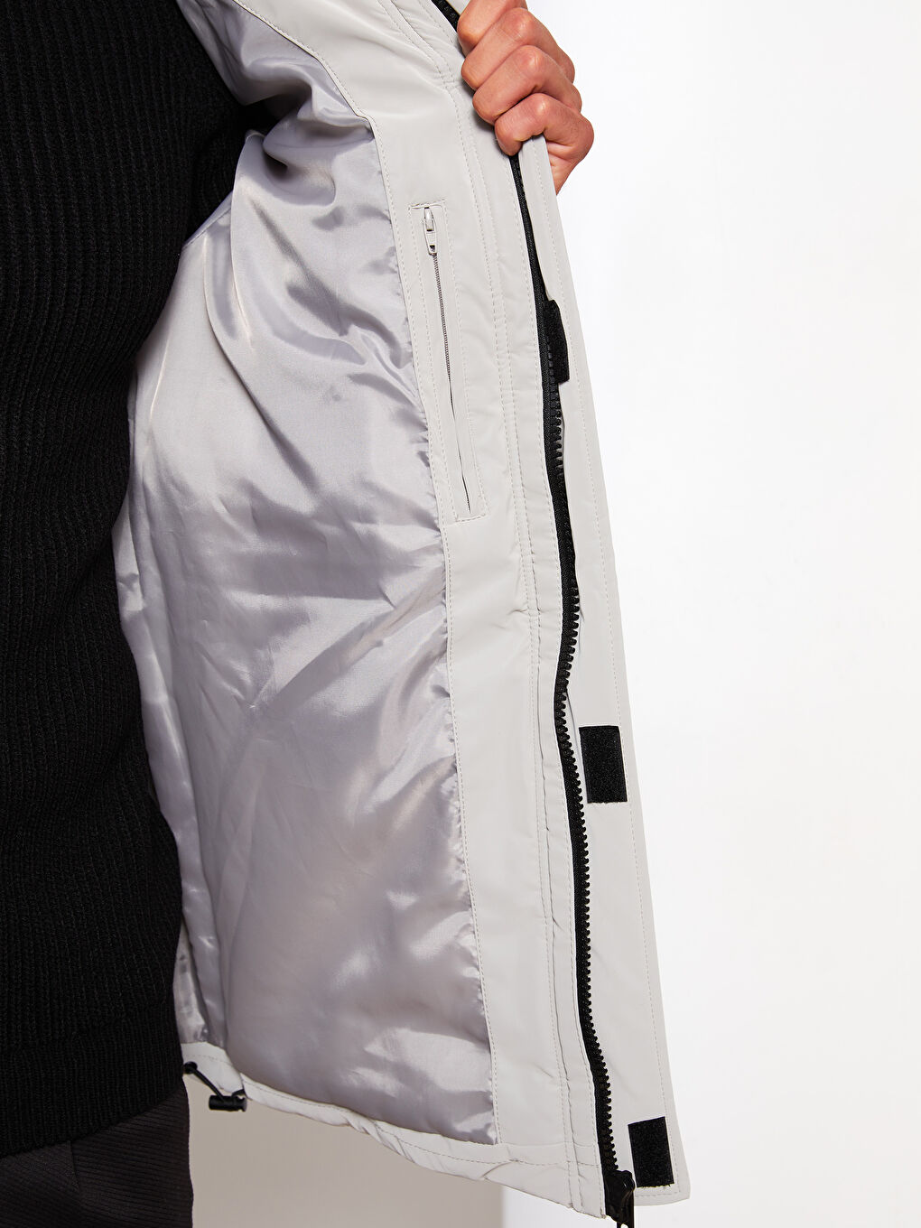 Geacă Matlasată Standard Fit cu Guler Tip Pâlnie pentru Bărbați-3