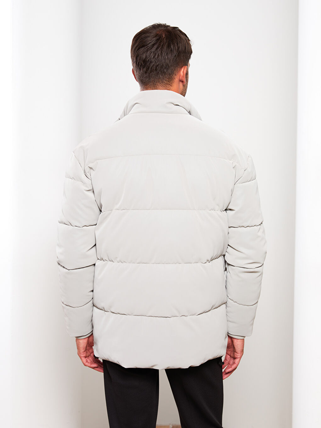 Geacă Matlasată Standard Fit cu Guler Tip Pâlnie pentru Bărbați-4