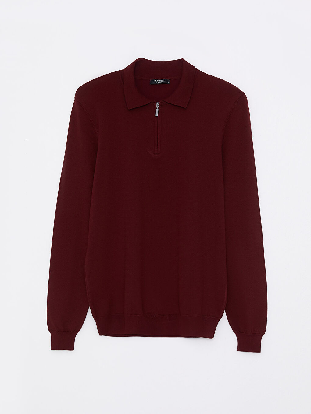 سويتر تريكو بياقة بولو وكم طويل سادة للرجال-5