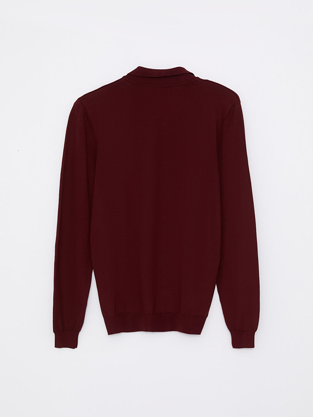 سويتر تريكو بياقة بولو وكم طويل سادة للرجال-6