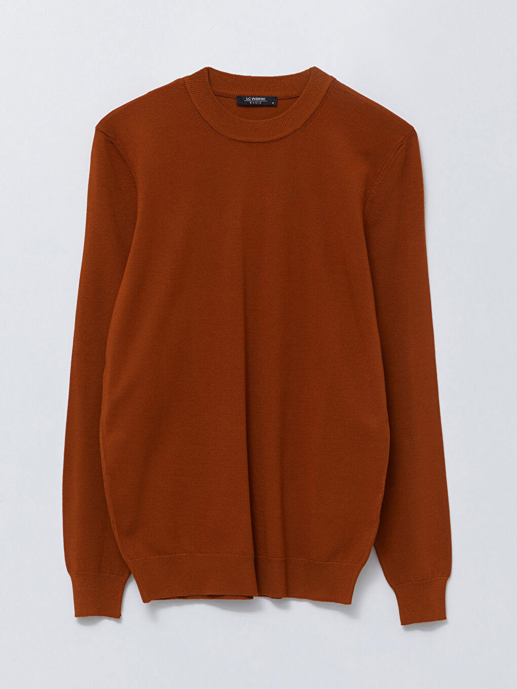 Kahverengi Bisiklet Yaka Erkek Triko Kazak-5