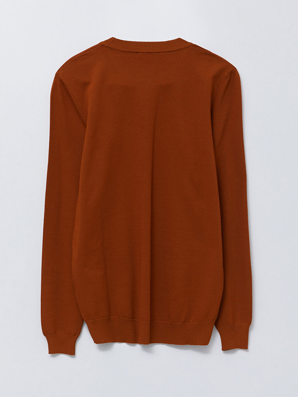 Kahverengi Bisiklet Yaka Erkek Triko Kazak-6