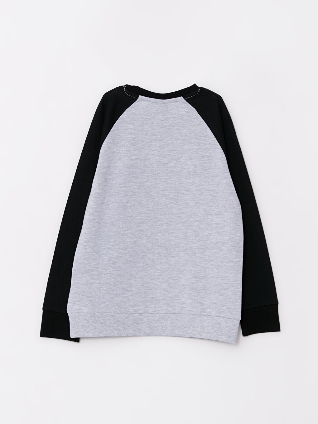 Ұлдарға арналған дөңгелек жағалы батман принтті ұзын жең футболка-1