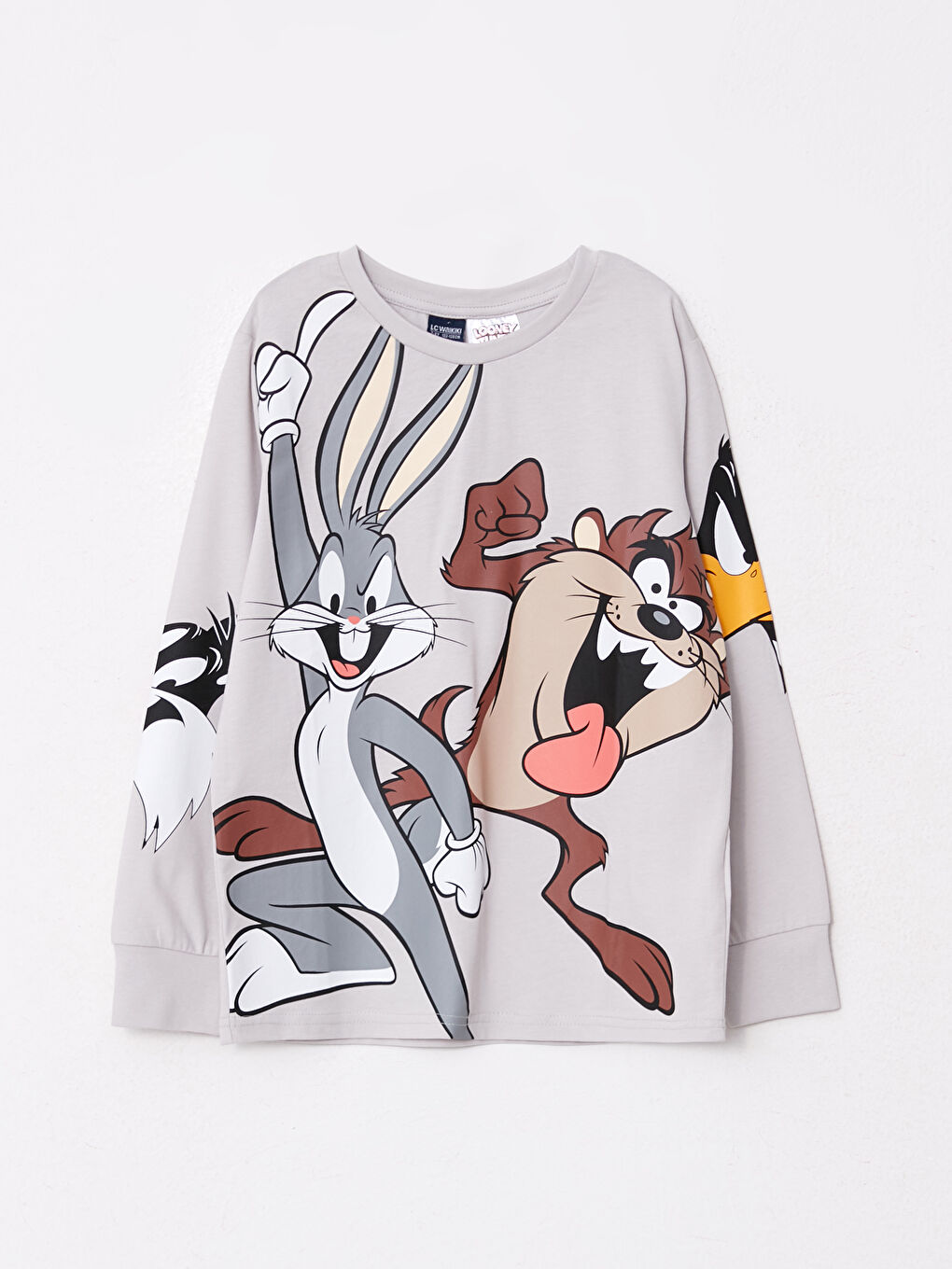Crew Neck Looney Tunes Printed Long Sleeve Boy T-shirt