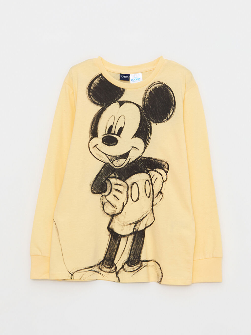 LC Waikiki Crew Neck Mickey Mouse Printed Long Sleeve Cotton Boy T-Shirt -W23040Z4-FRE