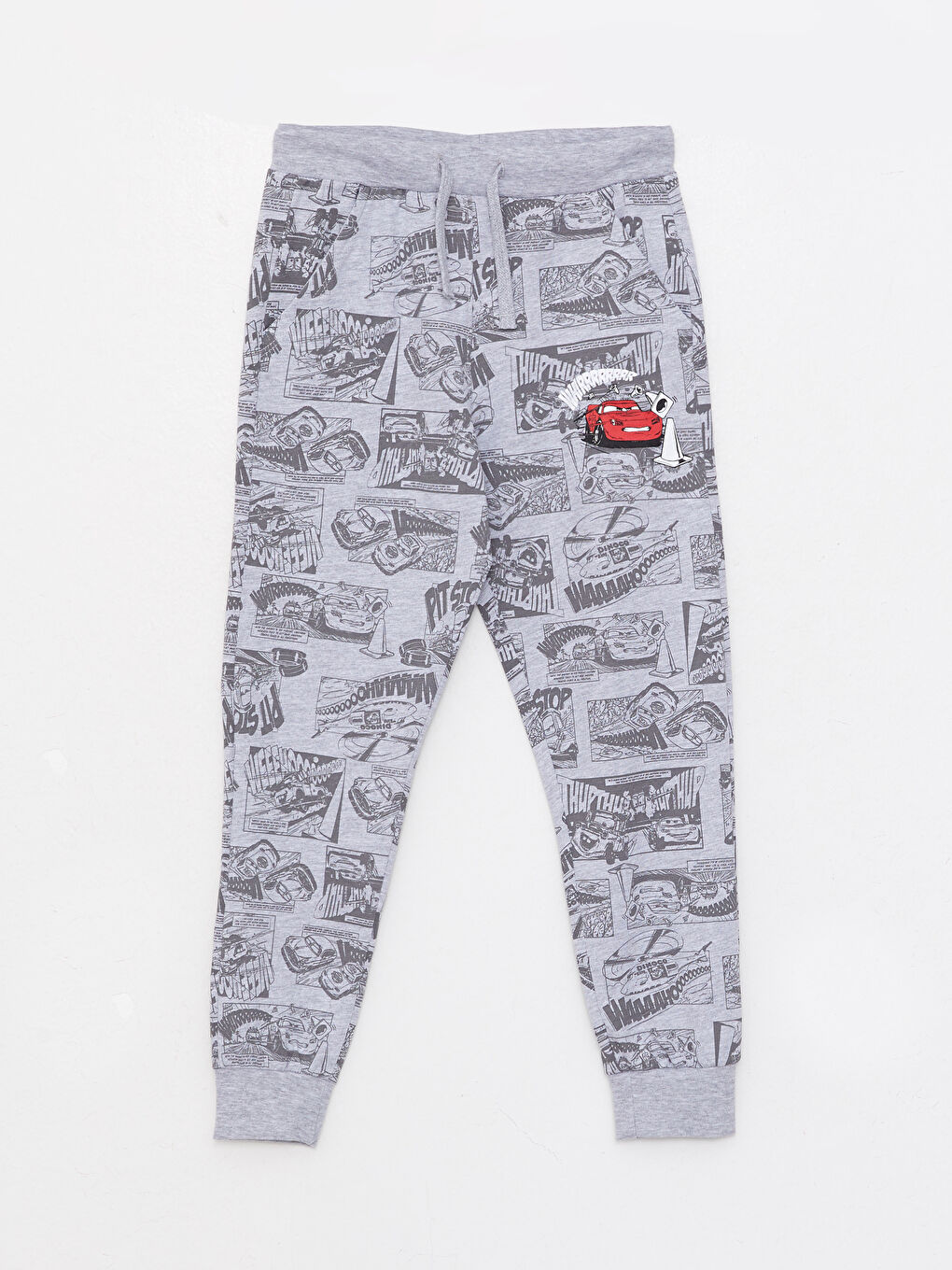 Crew Neck Cars Printed Long Sleeve Boy Sweatshirt and Sweatpants-2