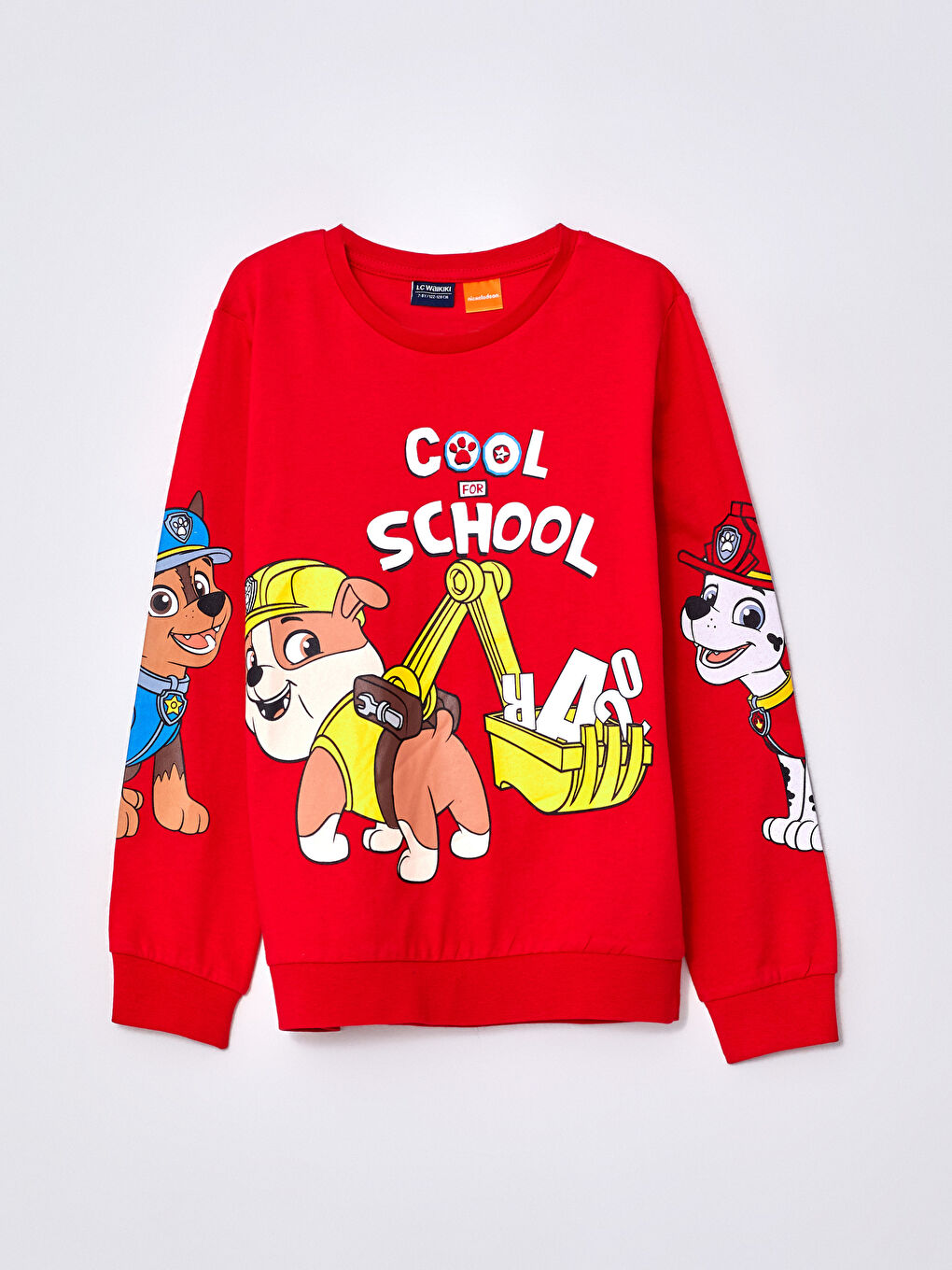 Crew Neck Paw Patrol Printed Long Sleeve Boy T-Shirt