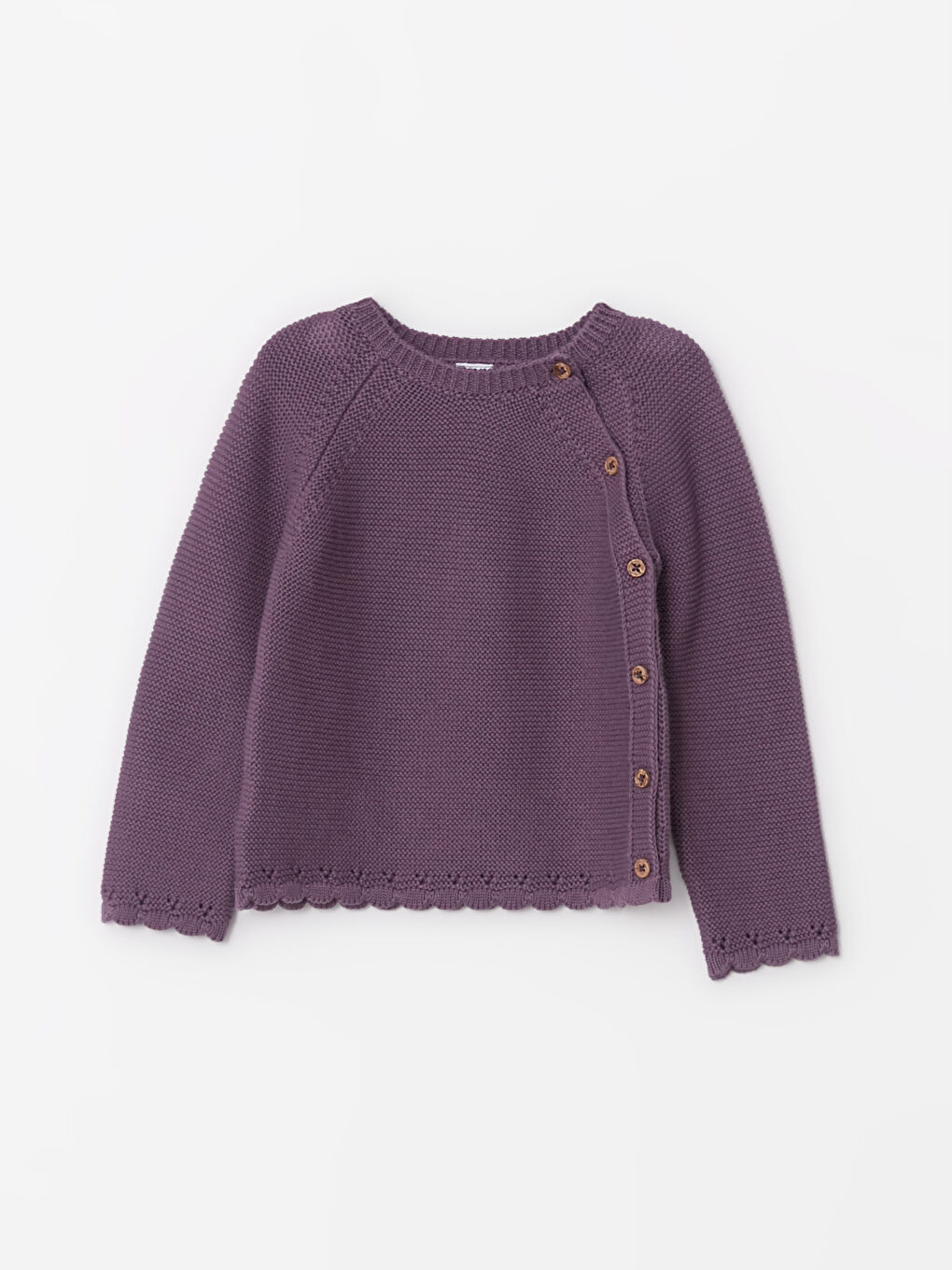 Crew Neck Long Sleeve Self Patterned Baby Girl Tricot Cardigan and Trousers 2-Pack-1