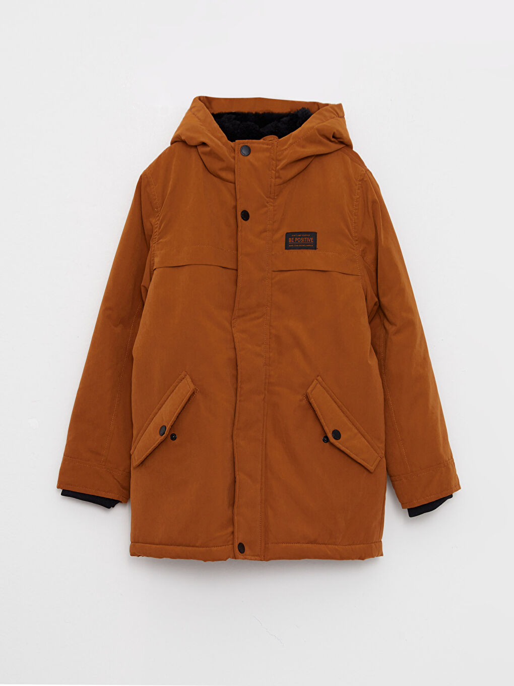 LCW Kids Hooded Basic Boy Coat -W23073Z4-H4M