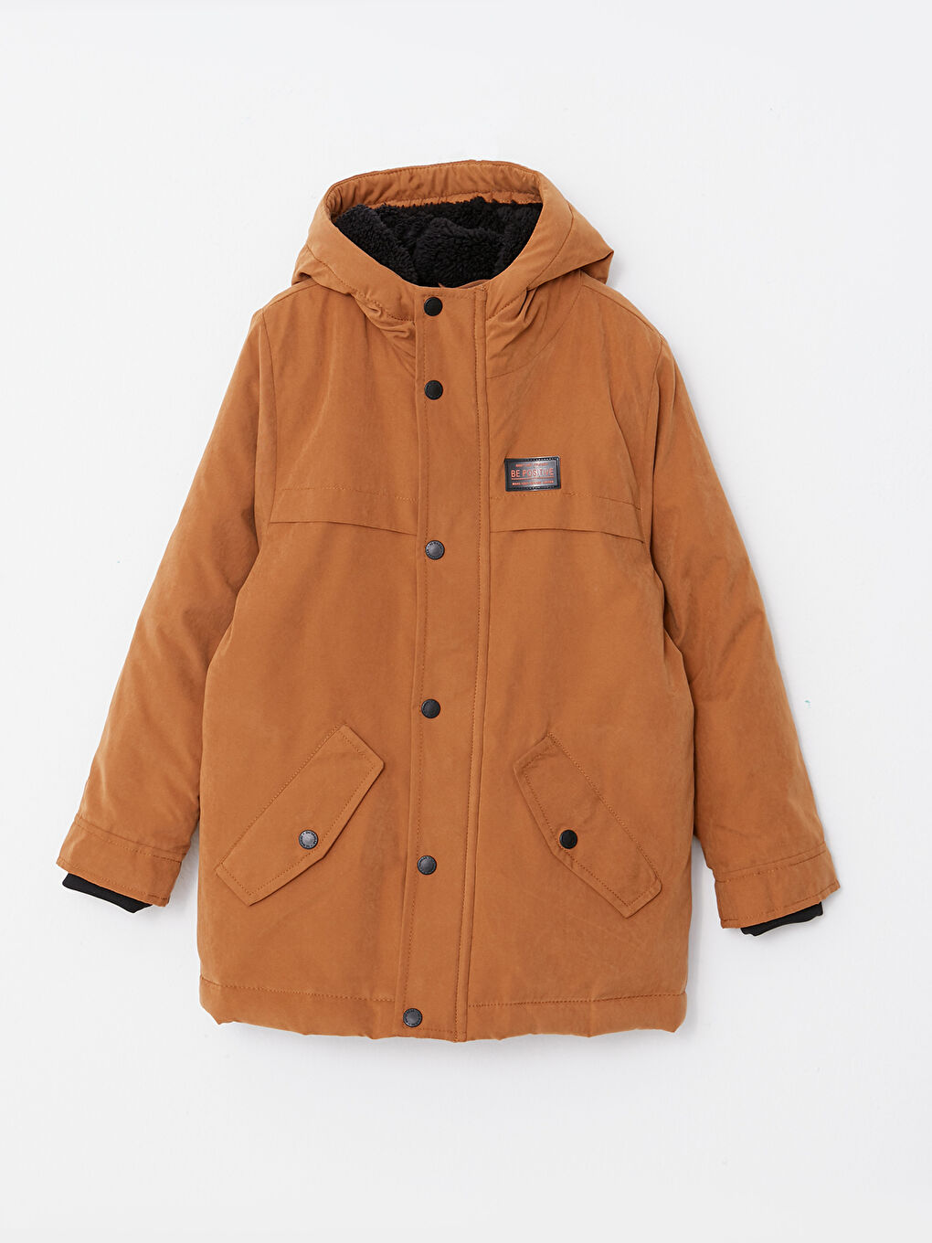LCW Kids Hooded Basic Boy Coat -W23073Z4-H4M