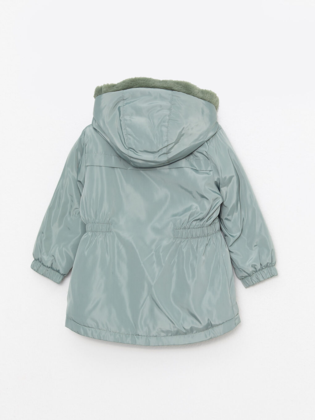 Капюшонды ұзын жеңді негізгі қыз балаға арналған пальто-1