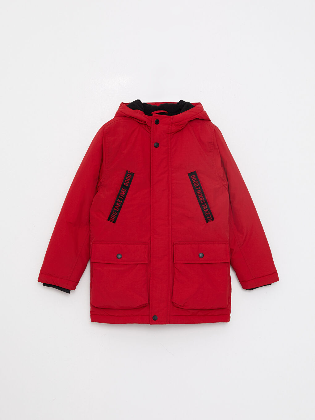 LC Waikiki Hooded Printed Boy Coat -W23082Z4-HJQ