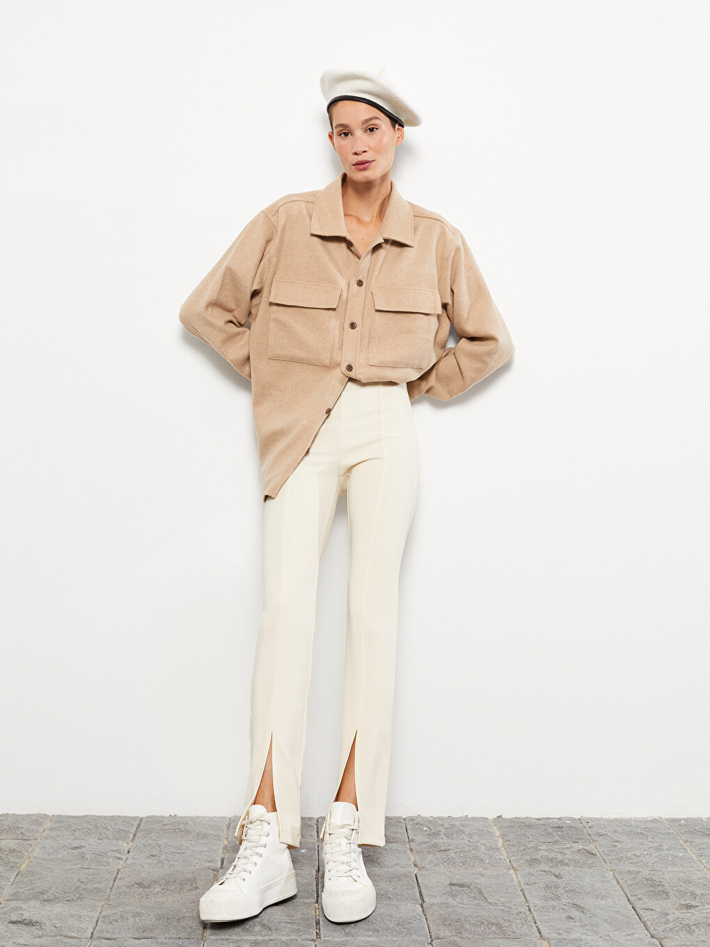 Women's Slim Fit Plain Trousers-1