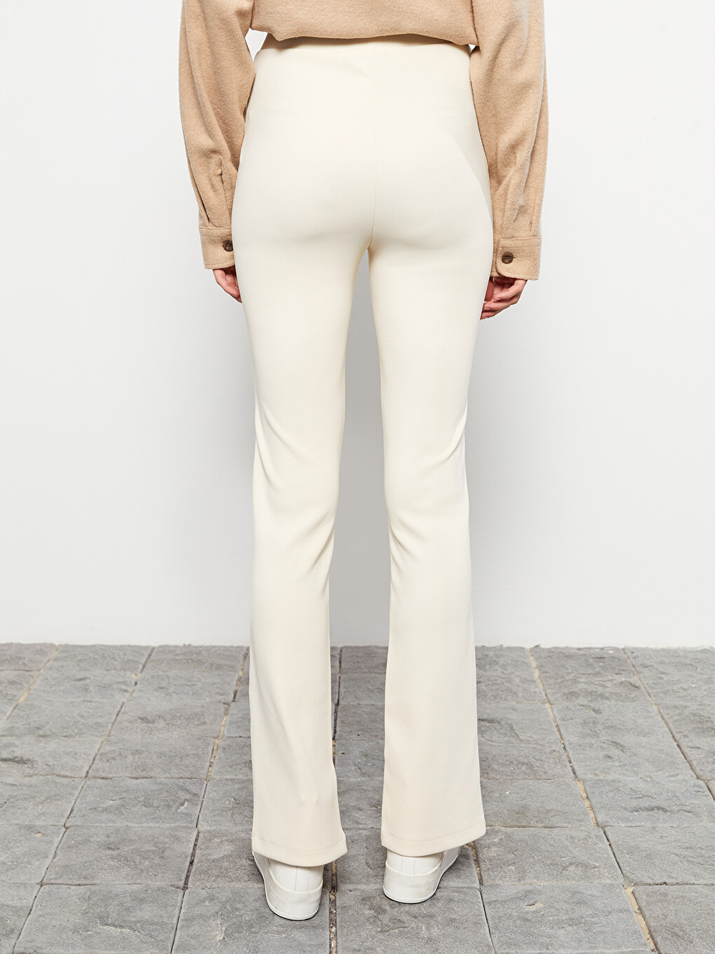 Women's Slim Fit Plain Trousers-4
